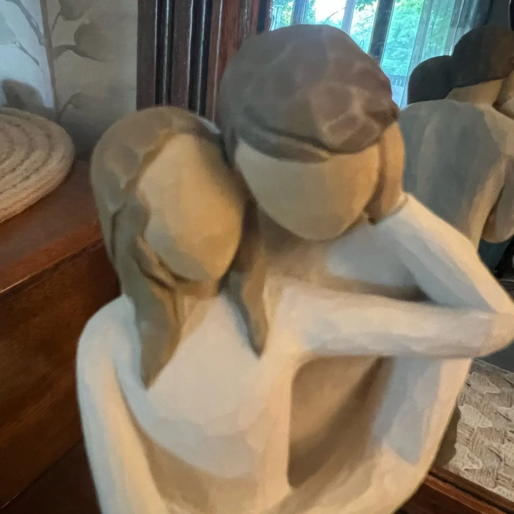 WILLOW TREE 'Together' Hand Painted Rustic Couple Figurine Light Skin and‎ Hair